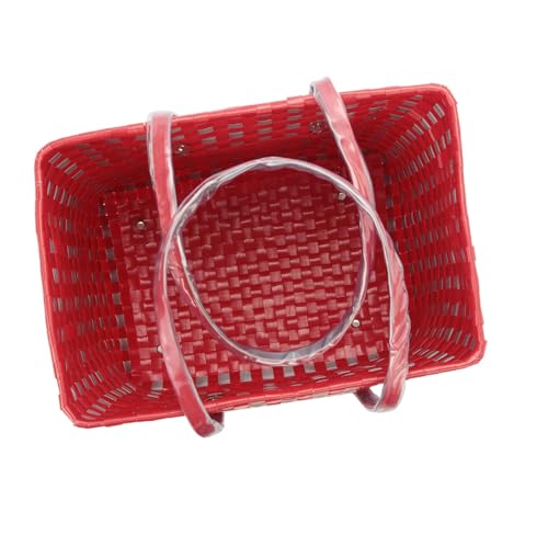 Image of Arnavira Handmade Multipurpose Basket with Lid 4L Used for Organiser, Makeup Items Storage,Kids Tiffin (18x12x19 cm) (Red Silver, X Small)