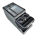 Console Centrale Rangement Pour P&eugeot Pour Traveller 2016-2024 + Accoudoir Avant Boîte Avec Porte-gobelet USB Et Éclairage D'ambiance(No Wireless Charge 2)