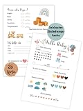 mookrook 25x Babyparty Ratespiel Karten - Babyparty Spiele, Gender Reveal Party, Babyshower Rätsel fur Baby Shower, inklusive Einladungskarte, Baby Tippkarten Mädchen und Junge, Party spiel Baby Party