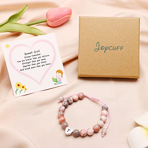 Birthday Gifts For Girls Jewelry Initial Charm Bracelets Stainless Steel Heart 26 Letters Alphabet Bracelet For Daughter Niece Crystal Stone Beads Bracelet Inspirational Gifts For 15 Year Old Girl #TOP4