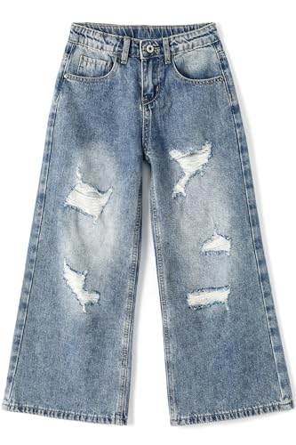 Pantalones vaqueros de verano para niñas estilo de pierna ancha ideal para vacaciones