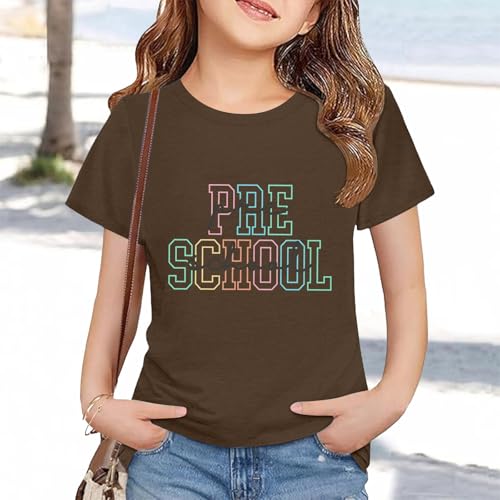 Toddler Back to School Shirt Kids Boys Girls First Day of Preschool Tshirt Youth Cute Graphic Tee (a-Brown, 8-9 Years)4