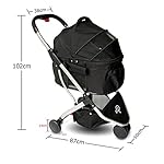 Petique ST09020000 Newport | 3-in-1-Luxusreisesystem | Haustier-Buggy | abnehmbare Tragetasche | Autositz | Hundewagen | Hundebuggy | Für Haustiere bis zu 15,5 kg | Innenraum 60 x 35 x 50 cm, 7.6 kg