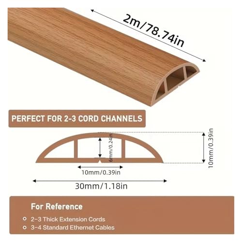 Conduit de câble sol flexible PVC gris 2M auto-adhésif cache-câble - 3