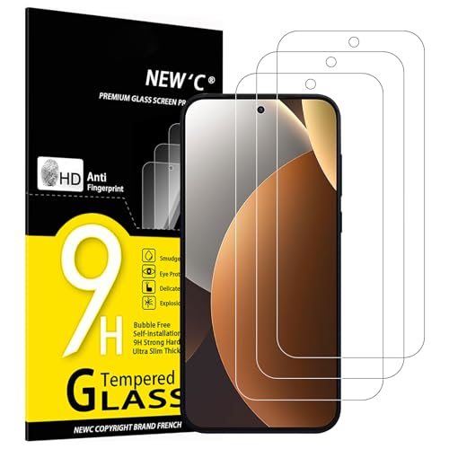 NEW'C Lot de 3, Verre Trempé pour Xiaomi Redmi Note 15 Pro 5G (6,83 Pouces) Protection efficace contre les Rayures - sans Bulles - Ultra Résistant, Dureté 9H Glass