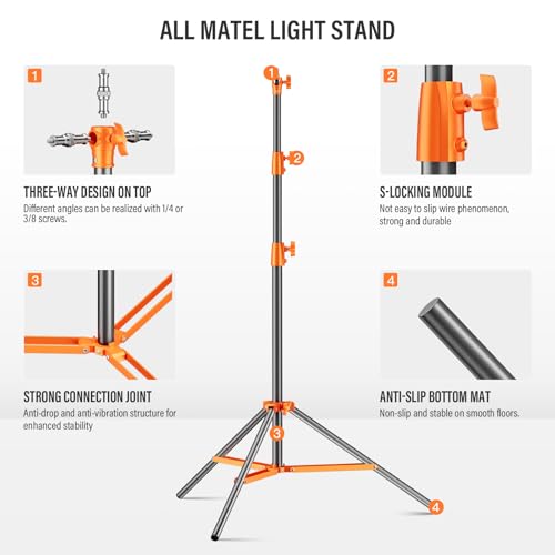 Image of Heavy Duty Light Stand 9.1ft /280cm All Metal Tripod Stand Max Loading:10KG