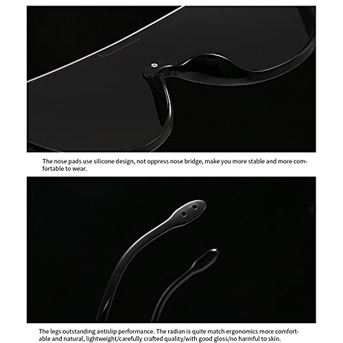 Image of Oversized Sunglasses Women Men Luxury Big Frame Mask Glasses Goggle Flat Top Clear Eye Protection Glasses Shade UV400
