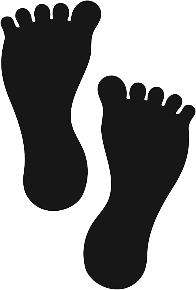 12 Pack - 7 Inch Barefoot Footprint Decal Stickers for Floors and Walls - Pack of 12 Pairs (24 Feet) - Floor and Wall Save Adhesive (Orange)