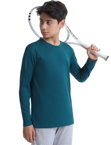 5-Pack Youth Boys Long Sleeve Shirts Dry Fit Athletic T-Shirt Moisture Wicking Performance Activewear Tops Tees2