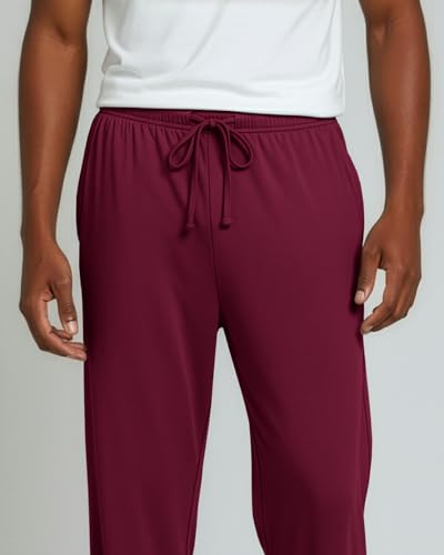 Image of Real Essentials 3 Pack: Men's Pajama Pants Soft PJ Lounge Bottoms Loungewear Pijamas Elastic Waist Pockets (Big and Tall)
