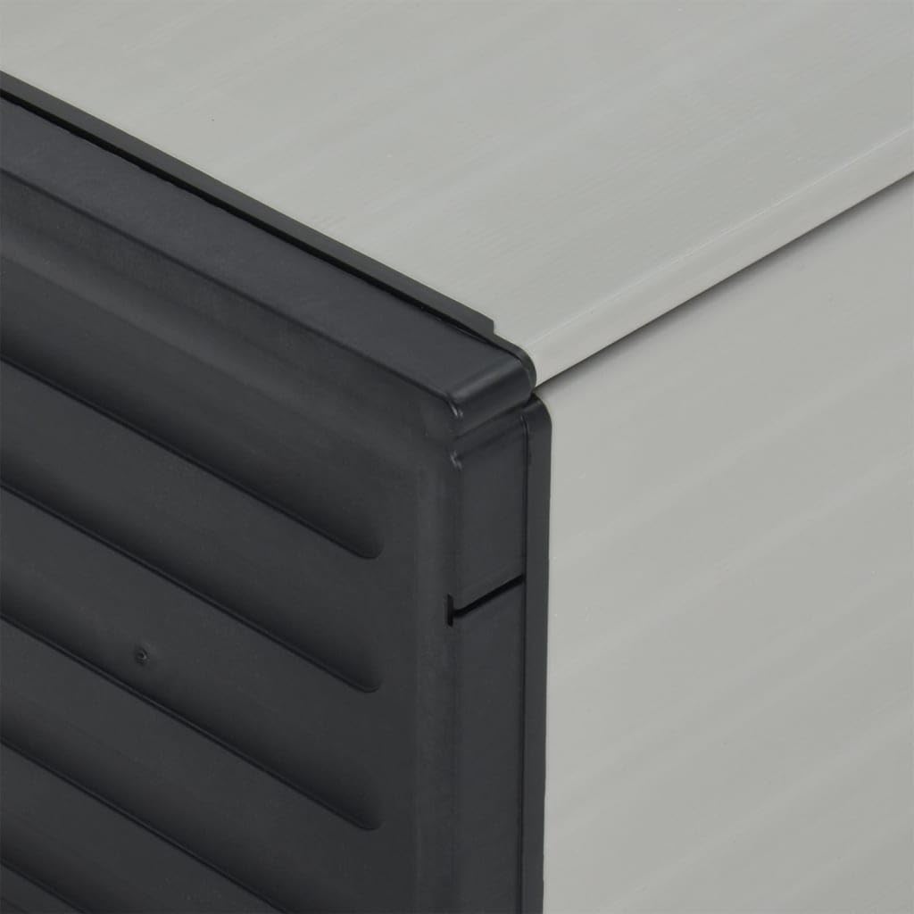 INLIFE Armoire à déchets de Jardin Gris 85x34x40 cm