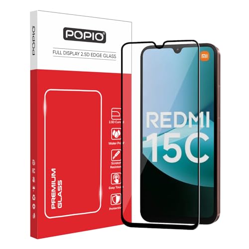 Image of POPIO Military-Grade Gorilla Tempered Glass for Xiaomi Redmi 15C 5G / Xiaomi Poco C85 5G | 9H Hardness, Edge-to-Edge, Bubble-Free