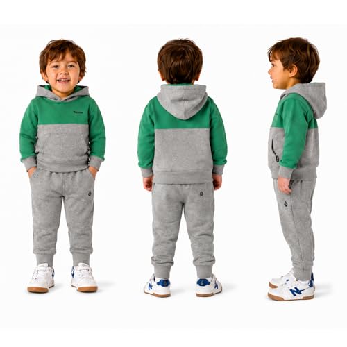 Image of Volcom Infant Toddler Baby Boys Joggers Set - 2 Piece Fleece Pullover Hoodie and Jogger Pants Activewear Set (Sizes: 12M-7)