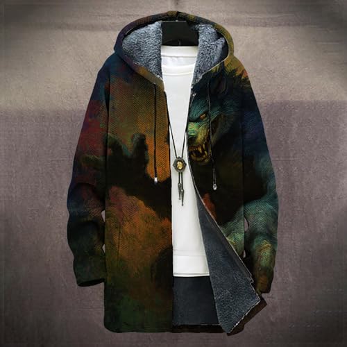 Mens Sweatshirts Trendy Casual Fleece Zipper Graphic Hooded Jacket Oversized Winter Cardigan Sweater with Pockets2