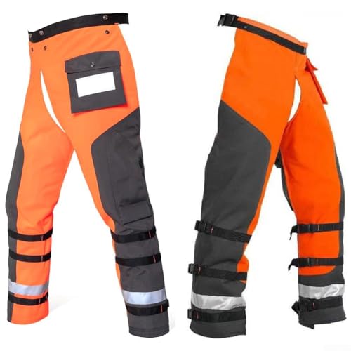 FABULETTA Pantalon de protection en polyéthylène 9 couches pour tronçonneuse avec ceinture réglable - Orange - Pour homme et femme - Taille M – vue 7