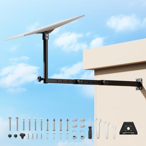 Starlink Gen 3 Mount, Starlink Pole Mount, Extension-Type Heavy Duty Starlink Long Wall Mount with 0-30° Adjustable Starlink Gen 3 Pipe Adapter for Starlink Internet Kit Satellite (21.7-37.4inch)