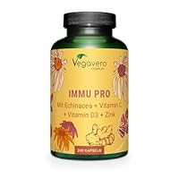 Immunsystem Komplex Vegavero | Mit Echinacea, Vitamin C, Vitamin D3, Selen, Ingwer und Zink | 240 Kapseln | Abwehrkräfte stärken* | Vegan