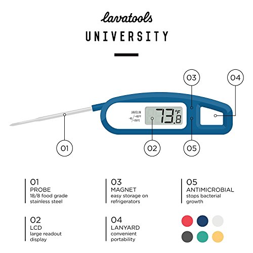 Lavatools PT12 Javelin Digital Instant Read Meat Thermometer for Kitchen, Food Cooking, Grill, BBQ, Smoker, Candy, Home Brewing, Coffee, and Oil Deep Frying - Thumbnail 7