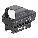 Red & Green Dot Sight, 4 Reticles Reflex Sight Fits Picatinny Rail, Brightness Adjustable (Red Dot-Black)