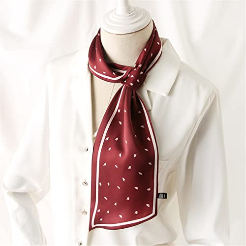 XINNI Women Colorful Thin Know Free Neckerchief Pattern Tie Scarf for Hair and Neck Decor Bag Accessories for Spring Summer3