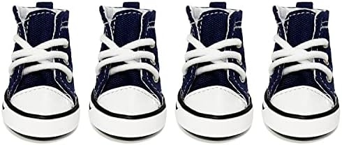 HPWFHPLF Dog Boots, Dog Shoes Sport Sneaker for Small Medium Large Dogs, Anti-Slip Paw Protectors for Hot Pavement (Size 3, Blue)