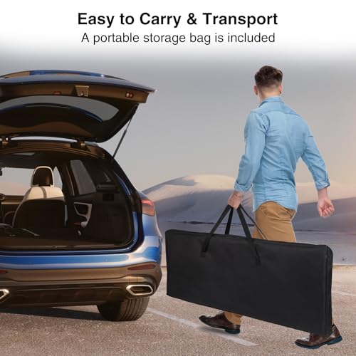 REDCAMP Extra Long Portable Bar Table with Bar Skirts and Storage Shelf, Pop-Up Folding Mobile Bar Bartender Table with Carry Bag for Events, Party, Camping, Tradeshow, Easy Setup, Black, 82"x33"x15" by REDCAMP - Image 5
