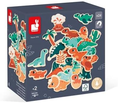 Miniatura 7 de Janod Imanes de madera - Juegos de imaginación y creatividad (dinosaurios)