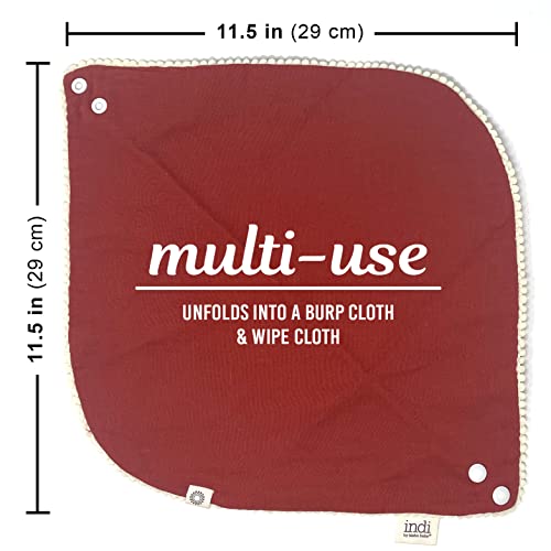Kishu Baby Indi - Fairtrade Organic Baby Bibs for Girls or Boys - Rounded, 4-Way Reversible, 8 Layer Muslin Drool Bibs 6