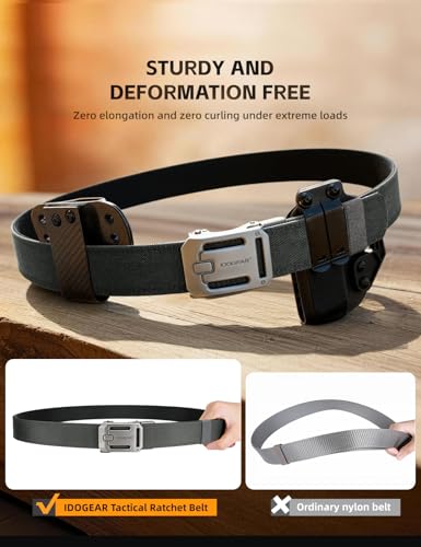 Image of IDOGEAR SPORTS Tactical Ratchet Belt 1.5 inch EDC & CCW Gun Belt For Men Reinforce 1000D Nylon Belt with Adjustable Quick-Release