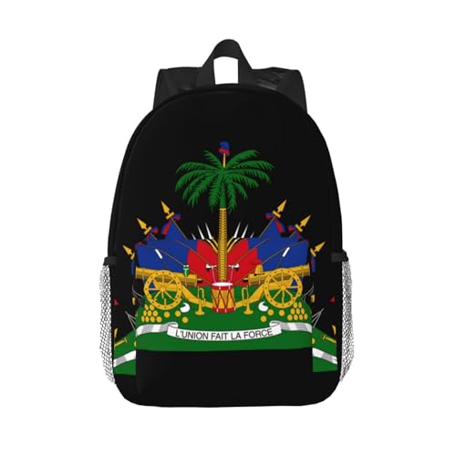Funny Haiti Flag Backpack Cute Haitian Flag Daypack Laptop Backpack Shoulders Casual Daypack For Men Women