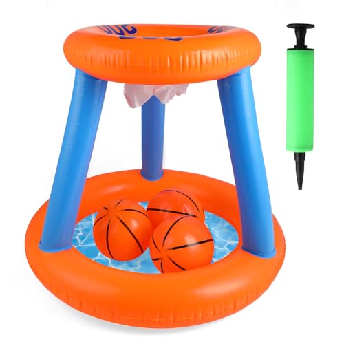 Windfromort Aufblasbares Pool-Basketballspielzeug – Aufblasbarer Basketballkorb mit 3 Bällen & Pumpe – Floating Basketball-Hoop für Kinder & Erwachsene – Sommerlicher Wasserspaß Windfromort Aufblasbares Pool-Basketballspielzeug – Aufblasbarer Basketballkorb mit 3 Bällen & Pumpe – Floating Basketball-Hoop für Kinder & Erwachsene – Sommerlicher Wasserspaß