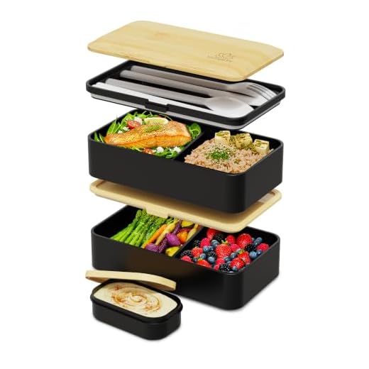 Umami Bento Box Adult Lunch Box with Utensils, 40 oz Large, All-in-One Meal Prep Compartment Lunch Box Containers for Men/Women, Cute Leak Proof Bento Box, Lunch Organizer, Great for Mother's Day