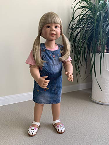 Muñeca Reborn Toddler de 34 pulgadas con cuerpo de vinilo rígido miniatura 5