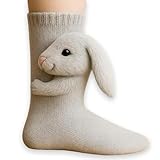 Battnot 3D Stricksocken Damen Strick Bodensocken Lustige Socken Warme Wintersocken mode Cartoon Bestickte Sportsocken Gestrickte Tier Hai Krokodilform Bettsocken Anti-Rutsch-Strickpullover Haushalt