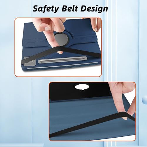 Image of TGK 360 Rotatable Smart Flip Cover for Lenovo Idea Tab Pro 12.7 Inch 2025 TB-373FU TB-375FC Tablet Case (Dark Blue)