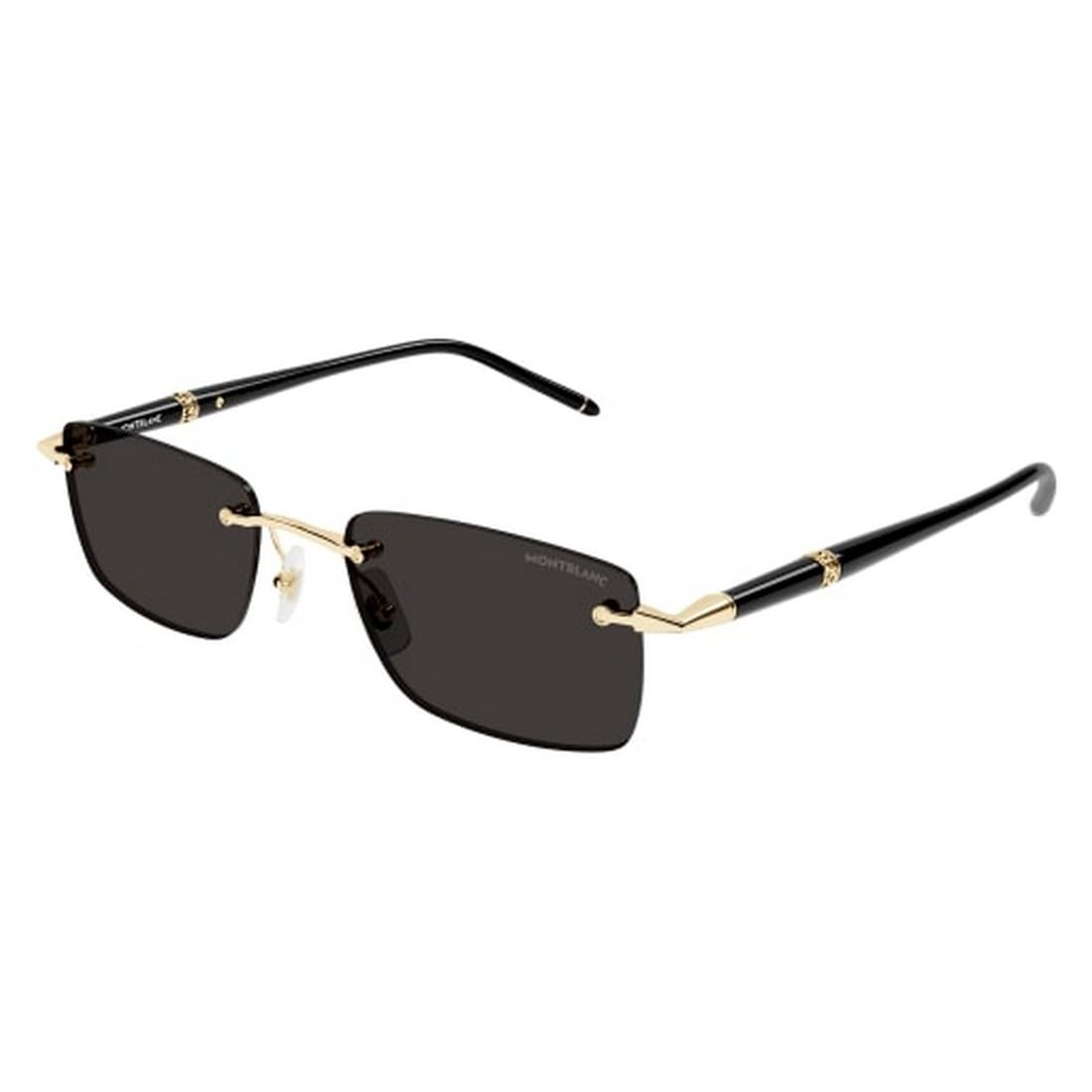 Montblanc Men's Grey Man Mb0344s 001 Sunglasses Metal Gold Squared