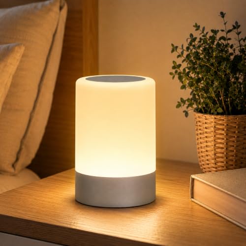 FLYNGO Touch Control LED Night Light Table Lamp for Bedroom, Livi...