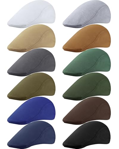 Image of Foaincore Mens Newsboy Hats Bulk, Adjustable Newsboy Cap Driving Cabbie Hunting Hat for Men