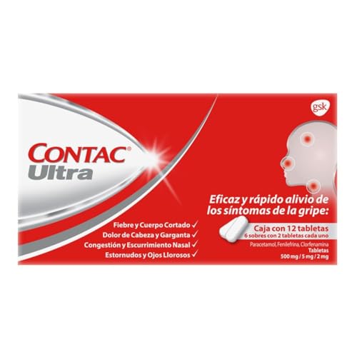 Vitamínicos, Contac Ultra Pastillas Antigripales 12 tabletas
