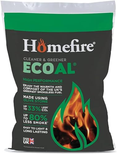 Homefiire Ecoal Long Lasting Smokeless Fuel - 20kg | Clean, Efficient, and Sustainable Heating | Long Lasting Performance: | Smokeless Technology Heating