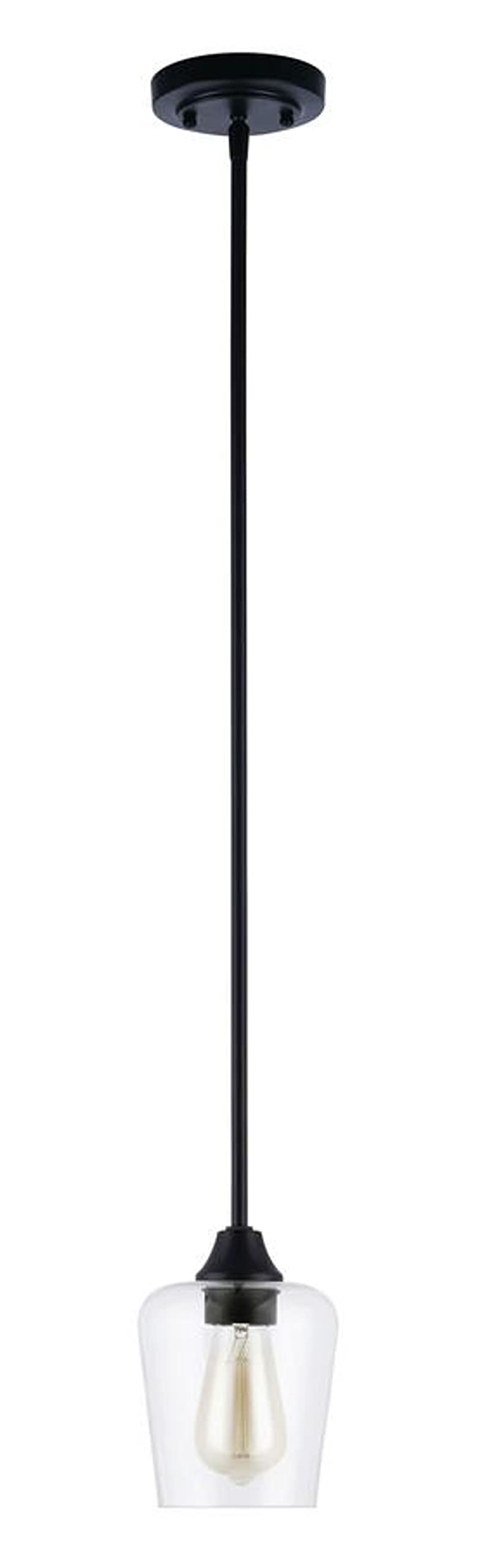 Hampton Bay Lighting Pavlen 1-Light Bronze Pendant with Clear Glass Shade