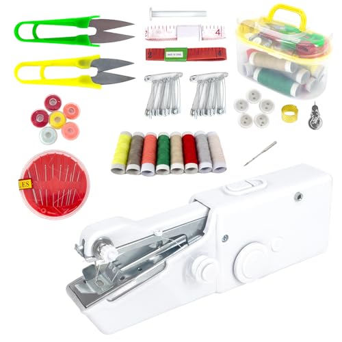 Portable Handheld Sewing Machine, Mini Electric Sewing Machine with Accessories, Dual Power Supply, Hand held Sewing Heavy duty