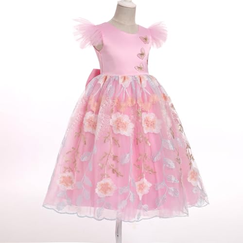 IBTOM CASTLE Butterfly Dress for Toddlers Girls Floral Embroidery Princess Dress Flutter Sleeve Ruffle Tutu Dress Ball3