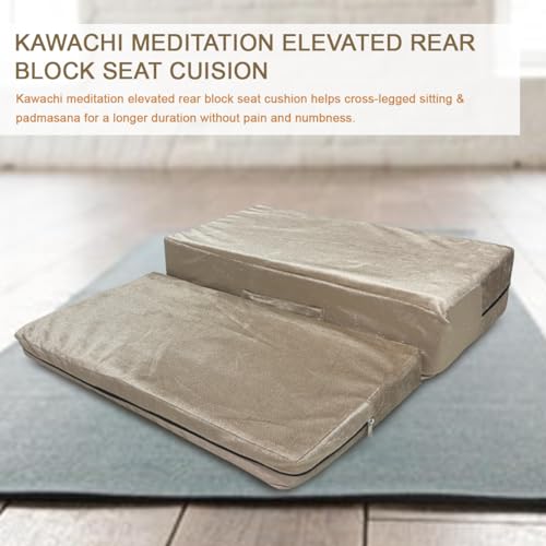 Image of Kawachi Back Support Portable Relaxing Folding Yoga Meditation Floor Chair (Beige Meditation Seat)