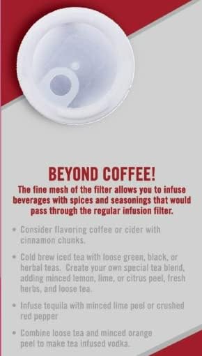 Miniatura 5 de Infusor de café y té reutilizable para café y té  Disfruta de café frío suave, té suelto, sidra especiada + bebidas  Accesorio de malla de nailon