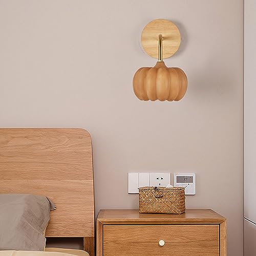 Apliques de pared de madera nórdicos y rústicos para iluminación de dormitorio 5