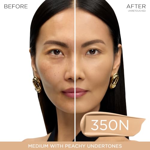 Image of Lancome Teint Idole Ultra Wear Natural Matte Foundation- Longwear, Medium-Full Coverage, Natural Finish, Waterproof & Hydrating - 350N (Medium Olive Skin with Neutral /Peachy Undertones), 1 Fl Oz