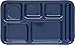 Carlisle FoodService Products Plastic Meal Tray Righ-Handed Heavyweight Lunch Tray with 6-Compartments for Schools, Cafeterias, and Dining Halls, Melamine, 15 x 9 Inches, Dark Blue