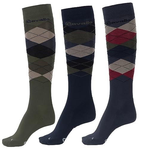 Chaussettes longues de qualité supérieure Cavallo CAVALSAY à carreaux