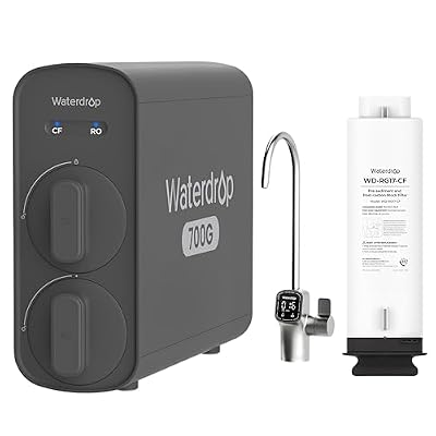 Waterdrop G5P700 Reverse Osmosis Water Filter with WD-G5P700-CF Filter, NSF/ANSI 372 Certified, 700G Fast Flow Reverse Osmosis System, 7 Stage RO Water Filtration System, Bundle